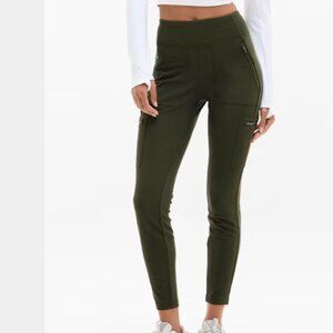 ATHLETA Headlands Hybrid High Rise Legging Aspen Olive Green Size 12